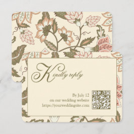 Convite de Resposta de Casamento com Código QR Flo