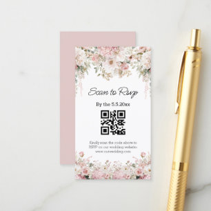 Convite de Resposta de Casamento com Código QR Flo