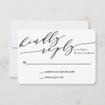 Convite de Resposta de Casamento com Floral Monogr