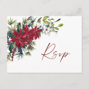 Convite de Resposta de Casamento de Natal Elegante