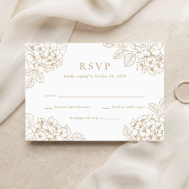 Convite de Resposta de Casamento Elegante Floral D