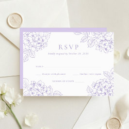 Convite de Resposta de Casamento Elegante Floral R