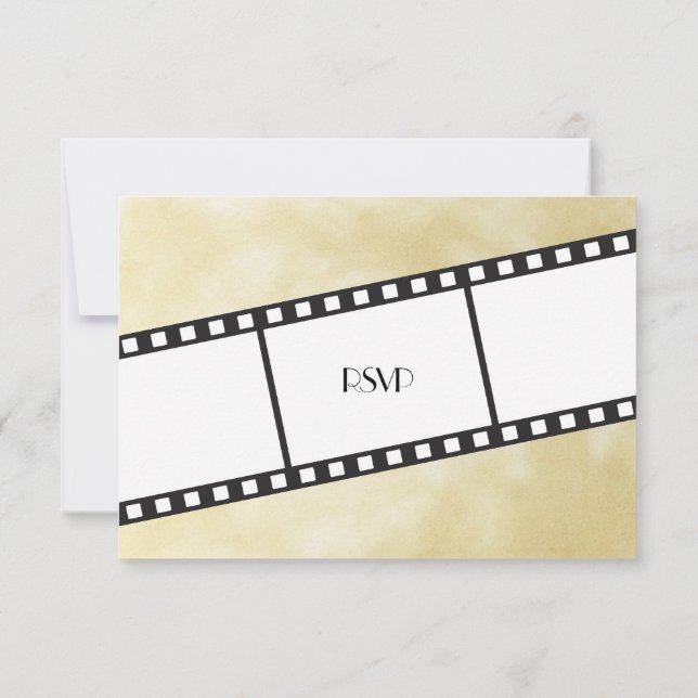 Convite de Resposta de Casamento Faixa de Filme de (Verso)