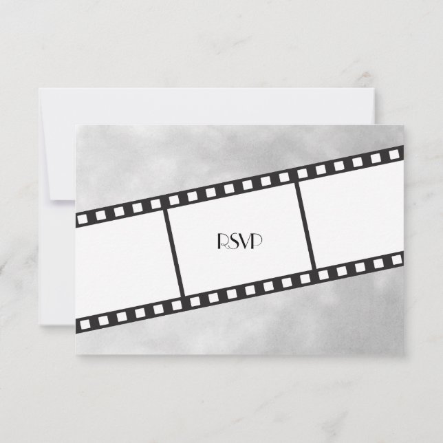Convite de Resposta de Casamento Faixa de Filme de (Verso)