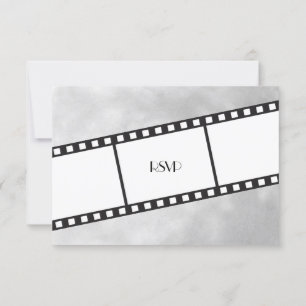 Convite de Resposta de Casamento Faixa de Filme de