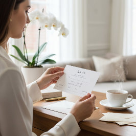 Convite de Resposta de Casamento Floral Moderno Ca