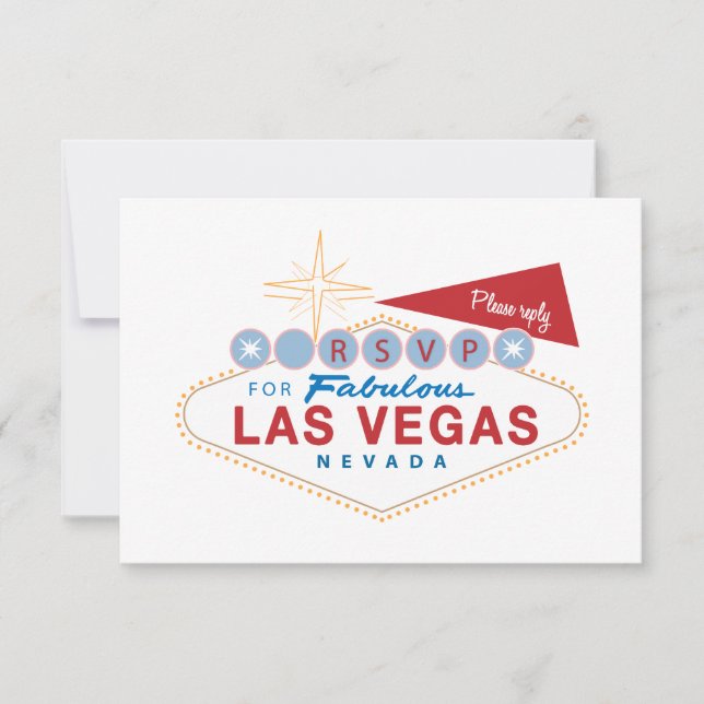 Convite de Resposta de Casamento Las Vegas Sign RS (Frente)