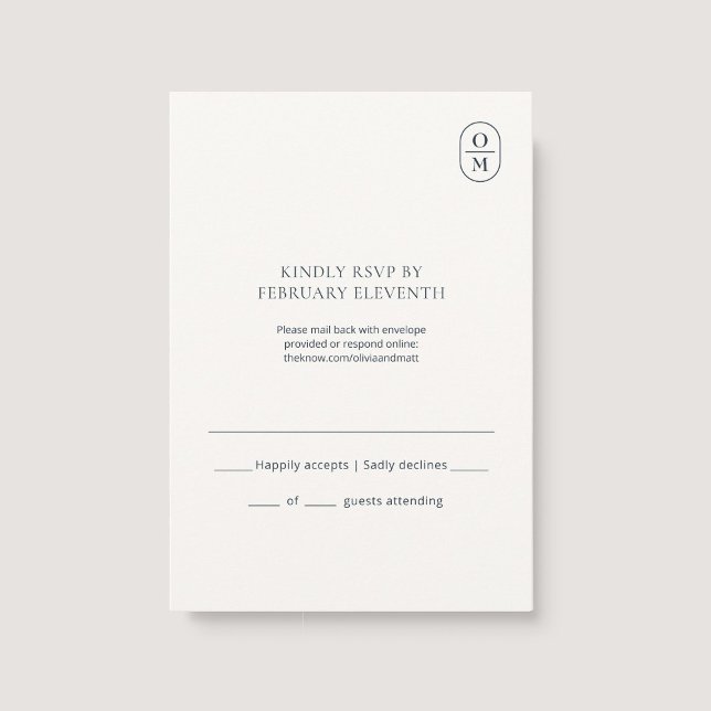 Convite de Resposta de Casamento Minimalista Chic  (Criador carregado)