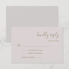 Convite de Resposta de Casamento Rosa Minimalista 