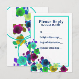 Convite de resposta de cascata floral simples bril