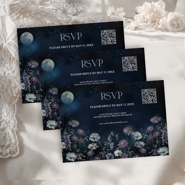 Convite de Resposta de Código QR para Casamento Fl (Criador carregado)