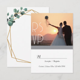Convite de Resposta Elegante com Folhagem em Scrip