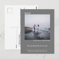 Convite de Resposta Minimalista de Casamento Cinza