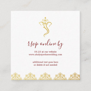 Convite de Resposta para Casamento Elegante Vermel