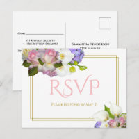 Convite de Resposta para Casamento Floral Primaver