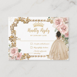 Convite de Resposta para Quinceanera Floral Champa