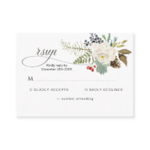 Convite de resposta Pinery Rosa de Inverno