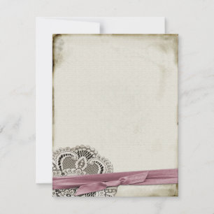 Convite de Resposta Rosa Laura Lace Vintage Person