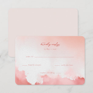 Convite de Resposta Sonho Cor-de-Rosa Aquarela