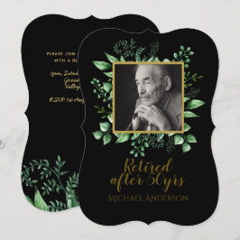 Convite de Retirada FOTO Folhas Douradas Pretas