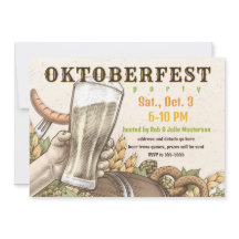 Convite De Retro Woodcut Oktoberfest