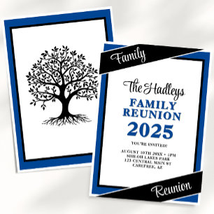Convite de Reunião de Família Azul Personalizado