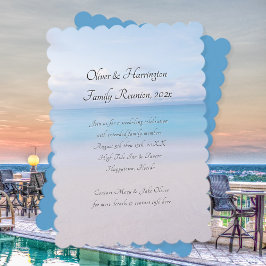 Convite de Reunião de Família na Praia do Oceano C