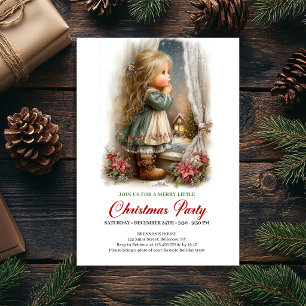Convite de Reunião de Férias Menina Fofa Natal 