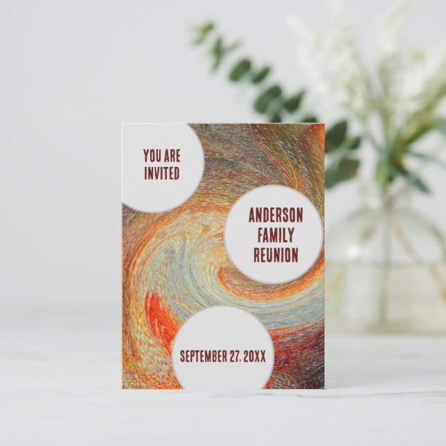 Convite De Reunião Familiar Desviou O Groovy De Ro (Em pé/Frente)