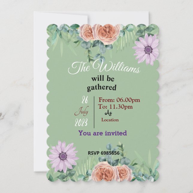 Convite de reunião Williams (Frente)