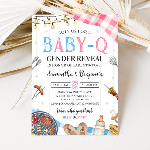Convite de Revelação de Gênero Baby-Q