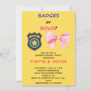 Convite de Revelação de Gênero Badges ou Bows