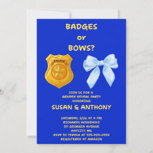 Convite de Revelação de Gênero Badges ou Bows