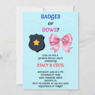 Convite de Revelação de Gênero Badges ou Bows