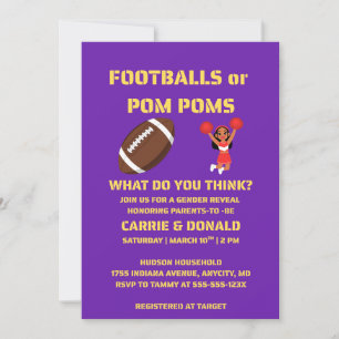 Convite de Revelação de Gênero Bolas de Futebol ou
