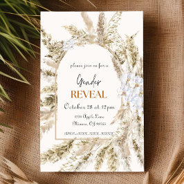 Convite de Revelação de Gênero com Grama das Pampa