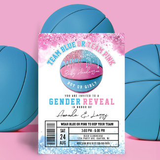 Convite de Revelação de Gênero de Basquetebol
