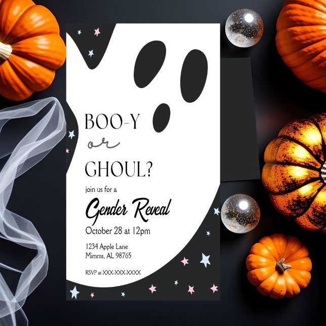 Convite de Revelação de Gênero do Halloween Fantas (Criador carregado)