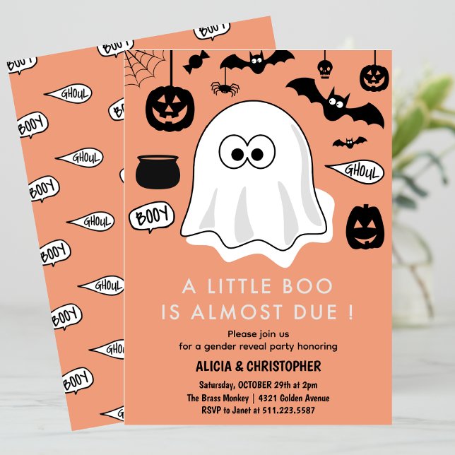 Convite de revelação de gênero do Halloween Ghost (Halloween-Gender-reveal-invitation-Ghost-1)