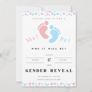 convite de revelação de gênero,menino ou menina, p