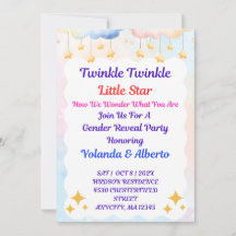 Convite de Revelação de Gênero Twinkle Twinkle Lit