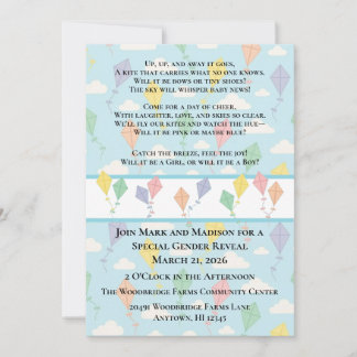 Convite de Revelação de Gênero Voando Alto