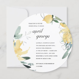 CONVITE DE REVELAÇÃO DO GÊNERO FLORAL VERDE CLEAN 