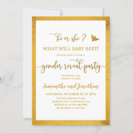 Convite de Revelação do Sexo do Bebê Abelha