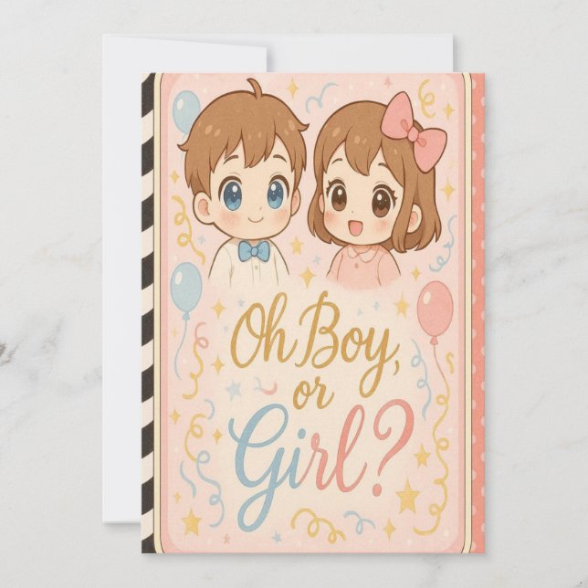 Convite de Revolução de Gênero Animado Kawaii. (Frente)