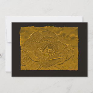 Convite de Rosa Embutida Dourada e Preta