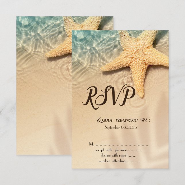 Convite de RSVP da Praia Seastar (Frente/Verso)