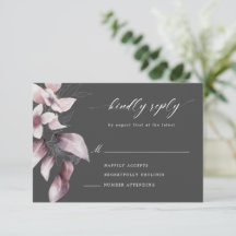 convite de RSVP de aquarela floral de outono magní