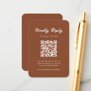 Convite de RSVP de casamento em código QR de terra