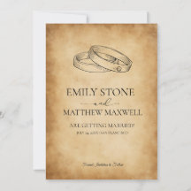 Convite de RSVP de Casamento em Pergaminho Antigo